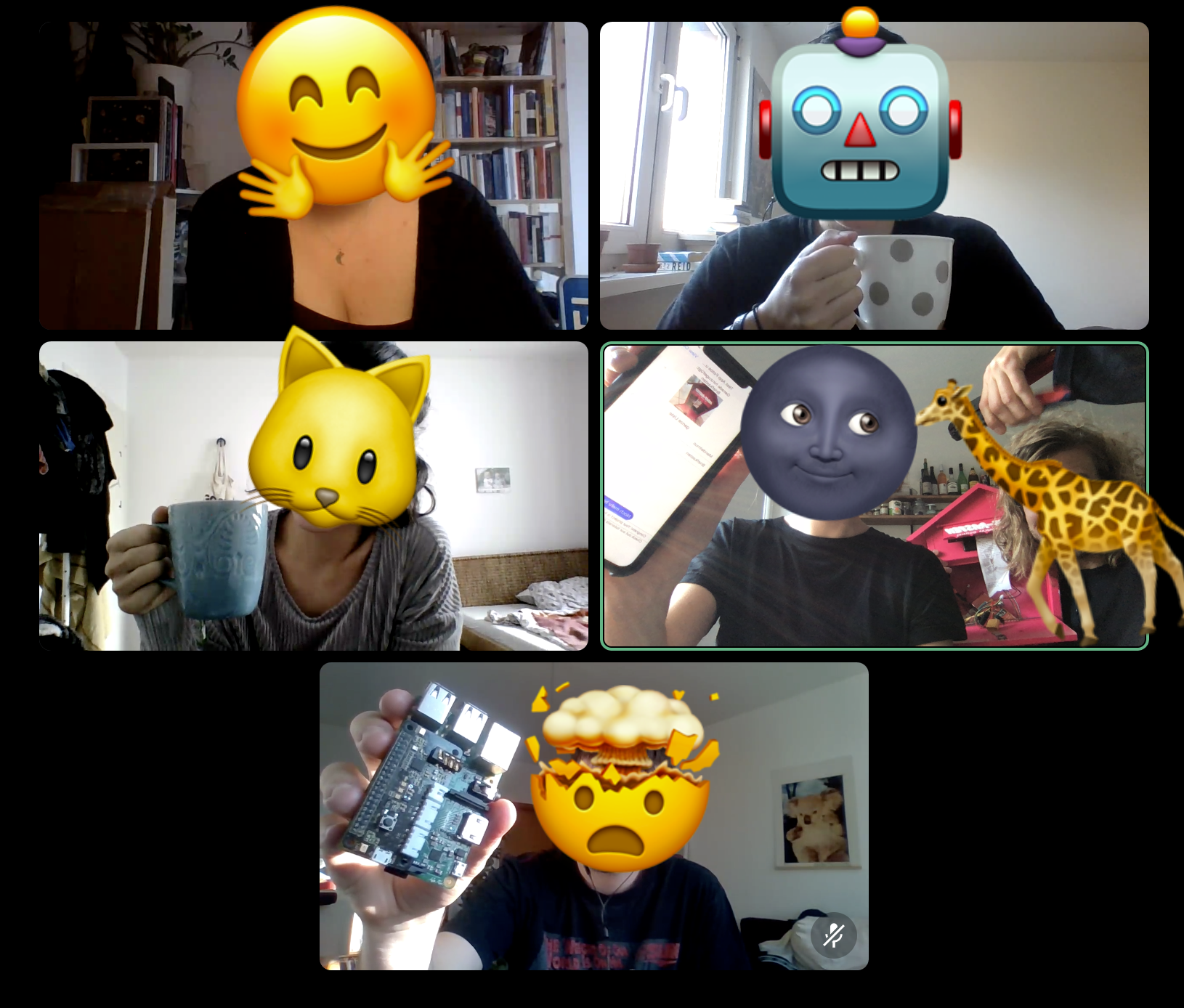 Screenshot of people in a video call