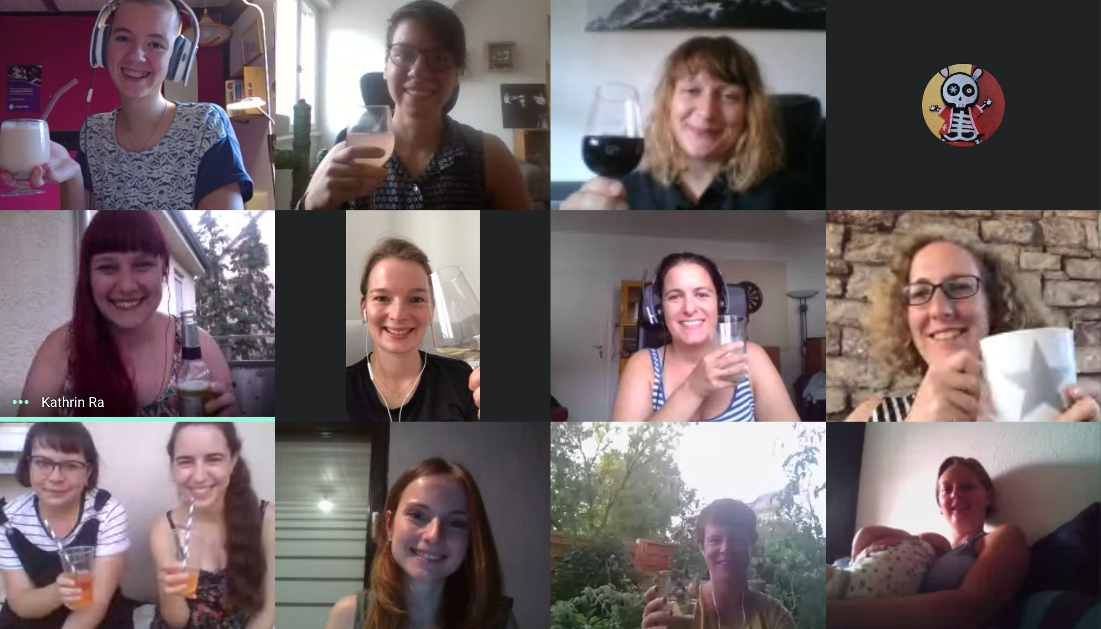 Screenshot of people in a video call
